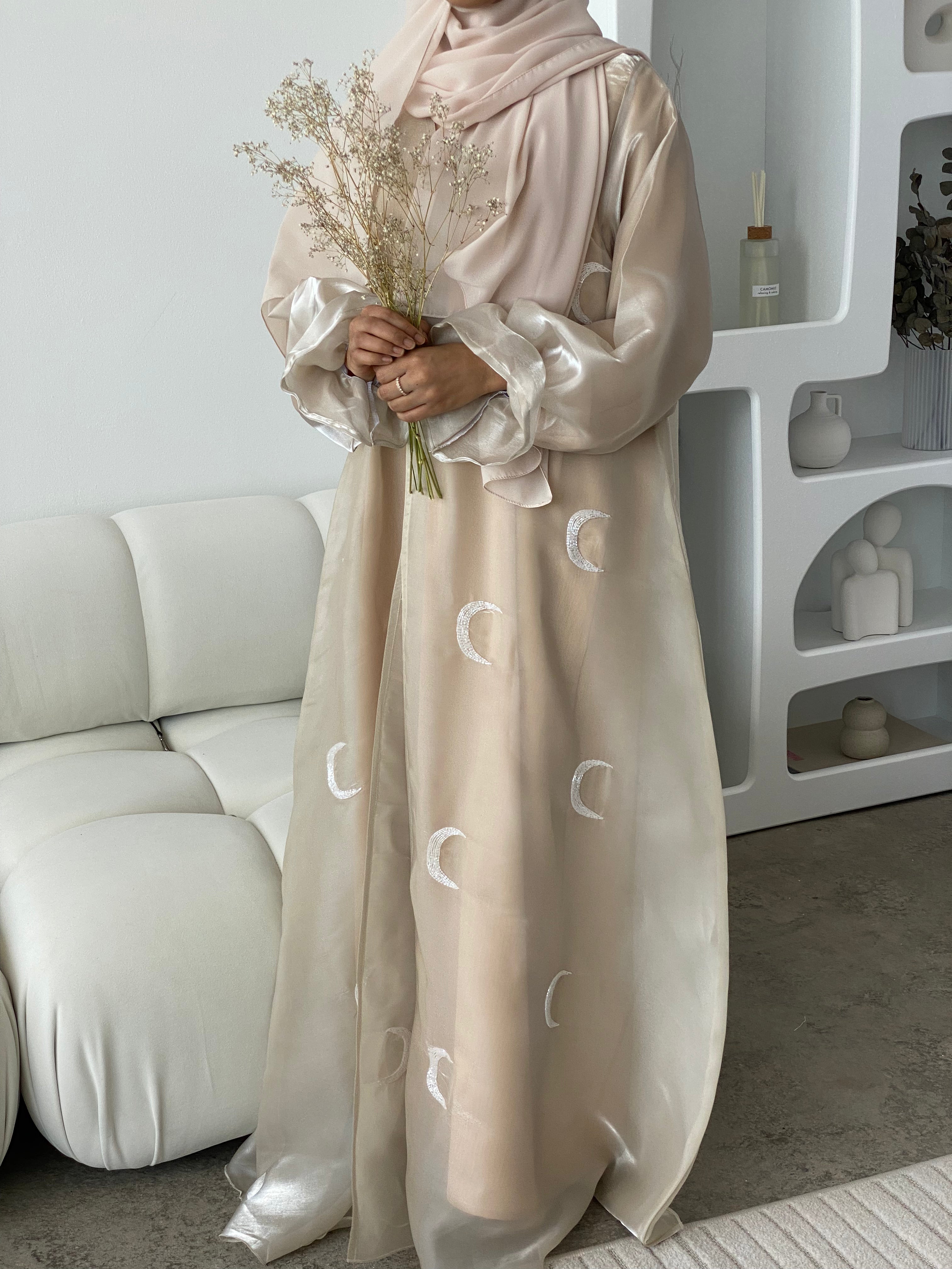 Bellé Abaya 3 Piece Set- Organza Fabric