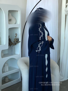 Dahlia Abaya set- Navy