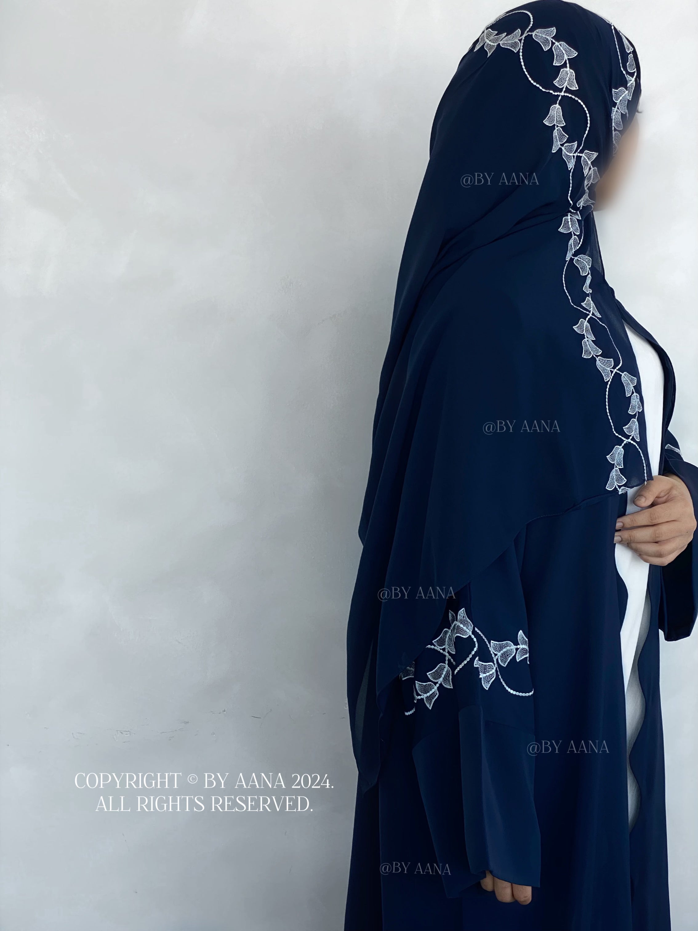 Dahlia Abaya set- Navy