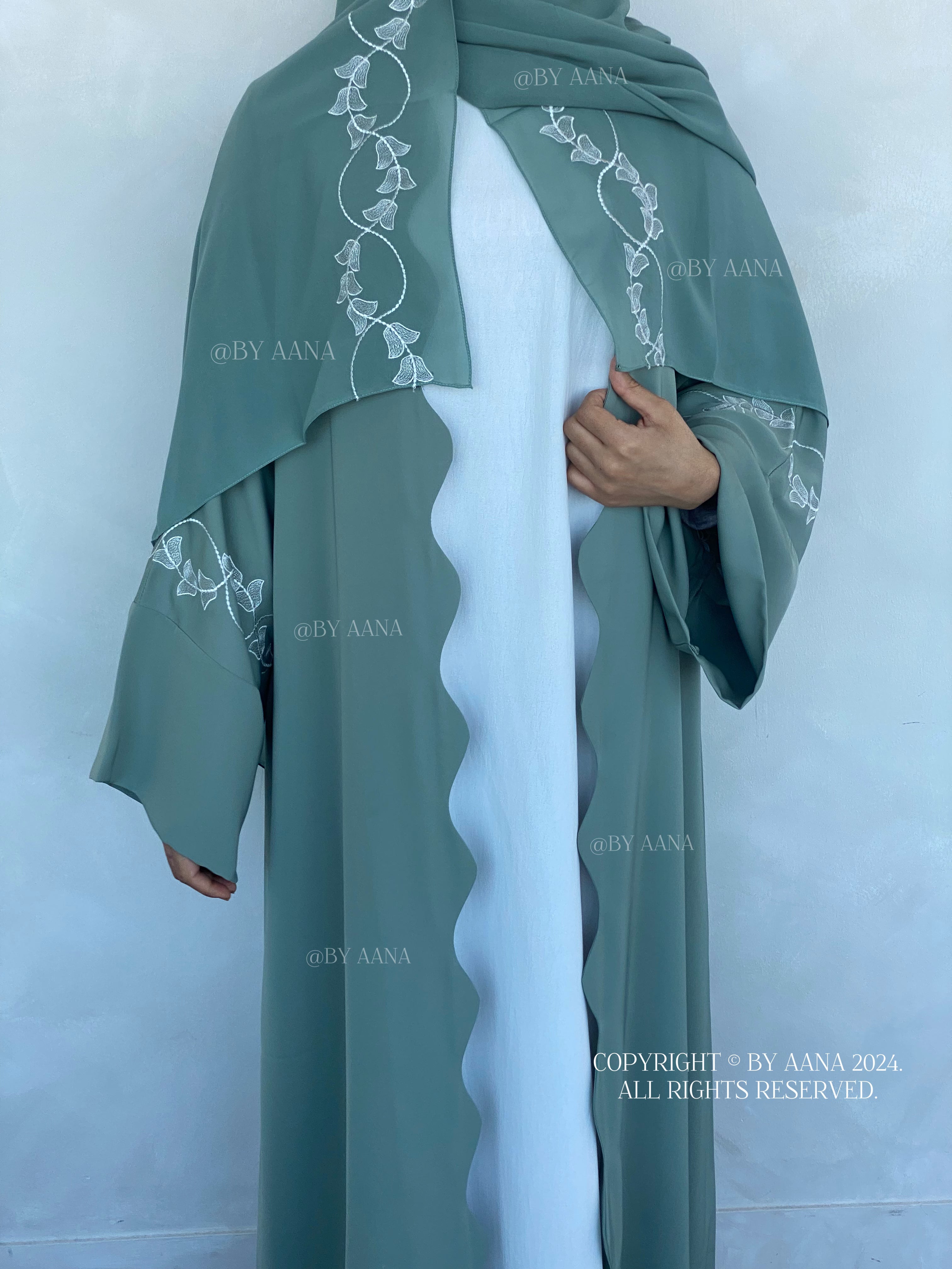 Dahlia Abaya Set- Mint