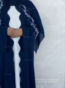 Dahlia Abaya set- Navy