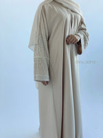 Load image into Gallery viewer, Lu’lu Open Abaya- Cream
