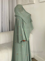 Load image into Gallery viewer, Rose Blossom Abaya- Aqua
