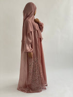 Load image into Gallery viewer, Jasmin Abaya 3 Piece Set- Pink Organza
