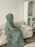 Load image into Gallery viewer, Rose Blossom Abaya- Aqua
