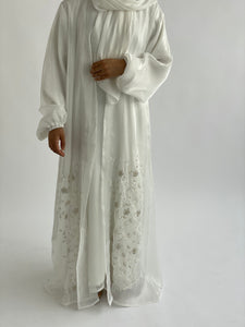 Jasmin Abaya 3 Piece Set-White