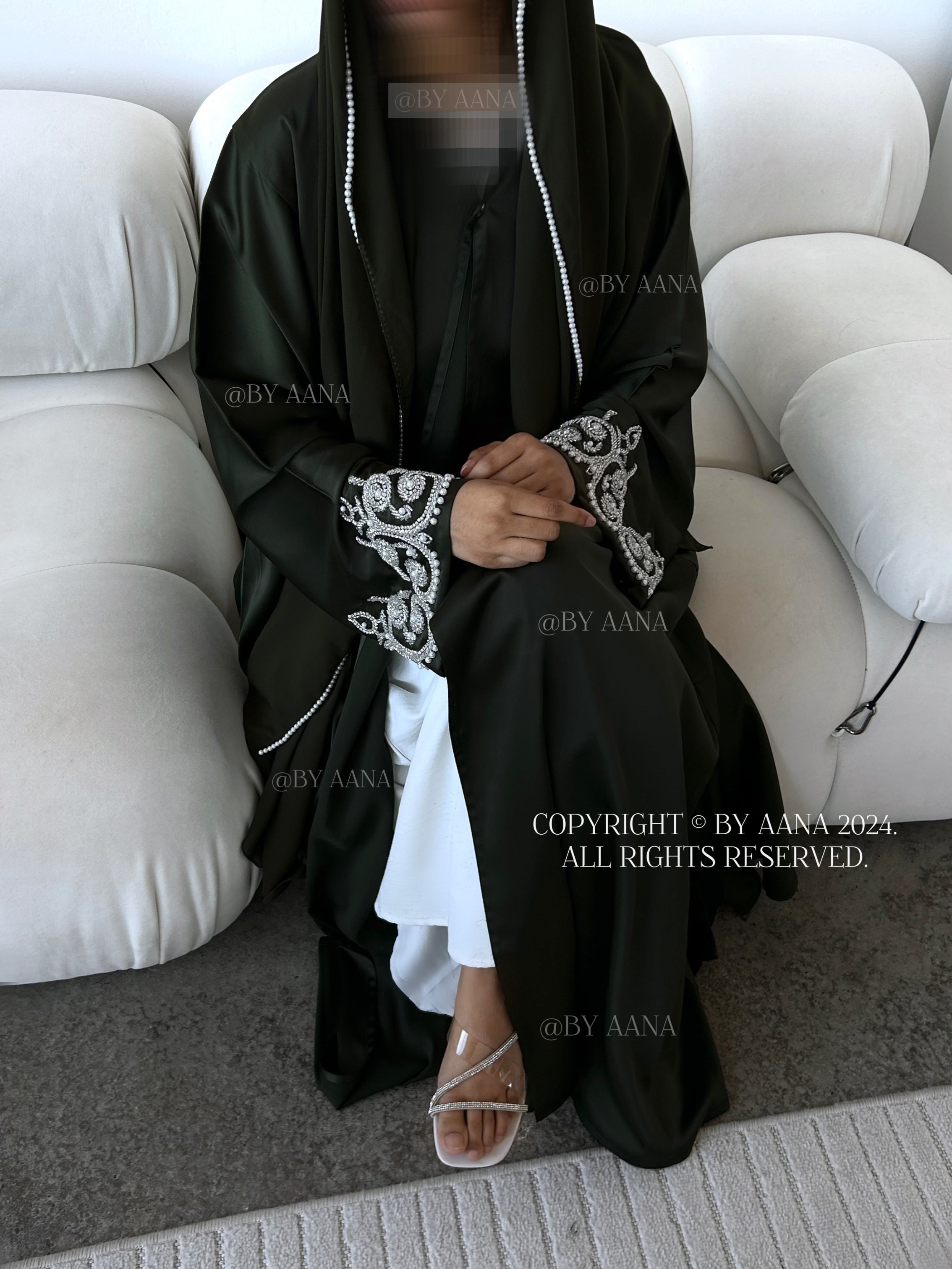 Rawda Abaya- Khaki