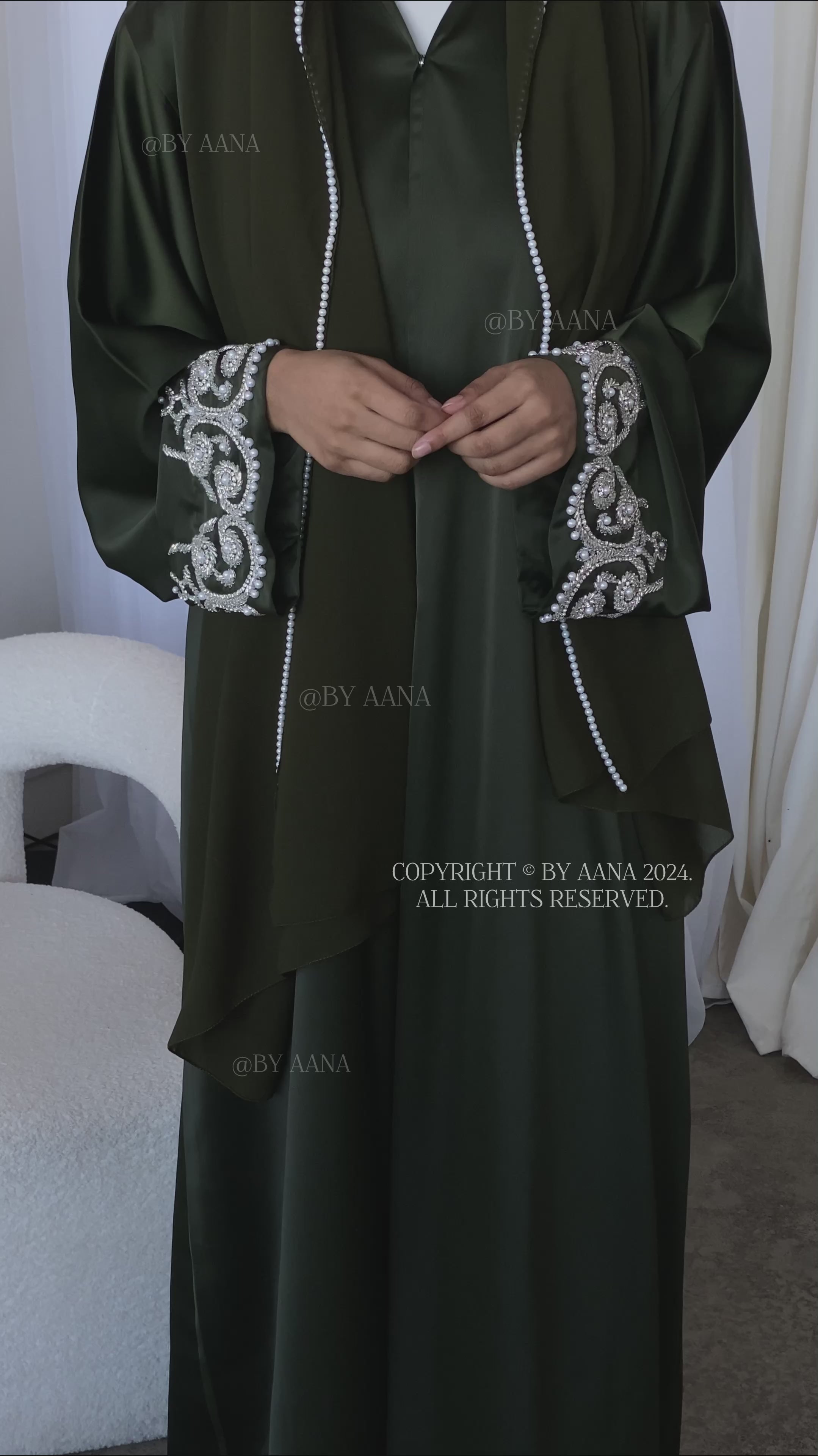 Rawda Abaya- Khaki