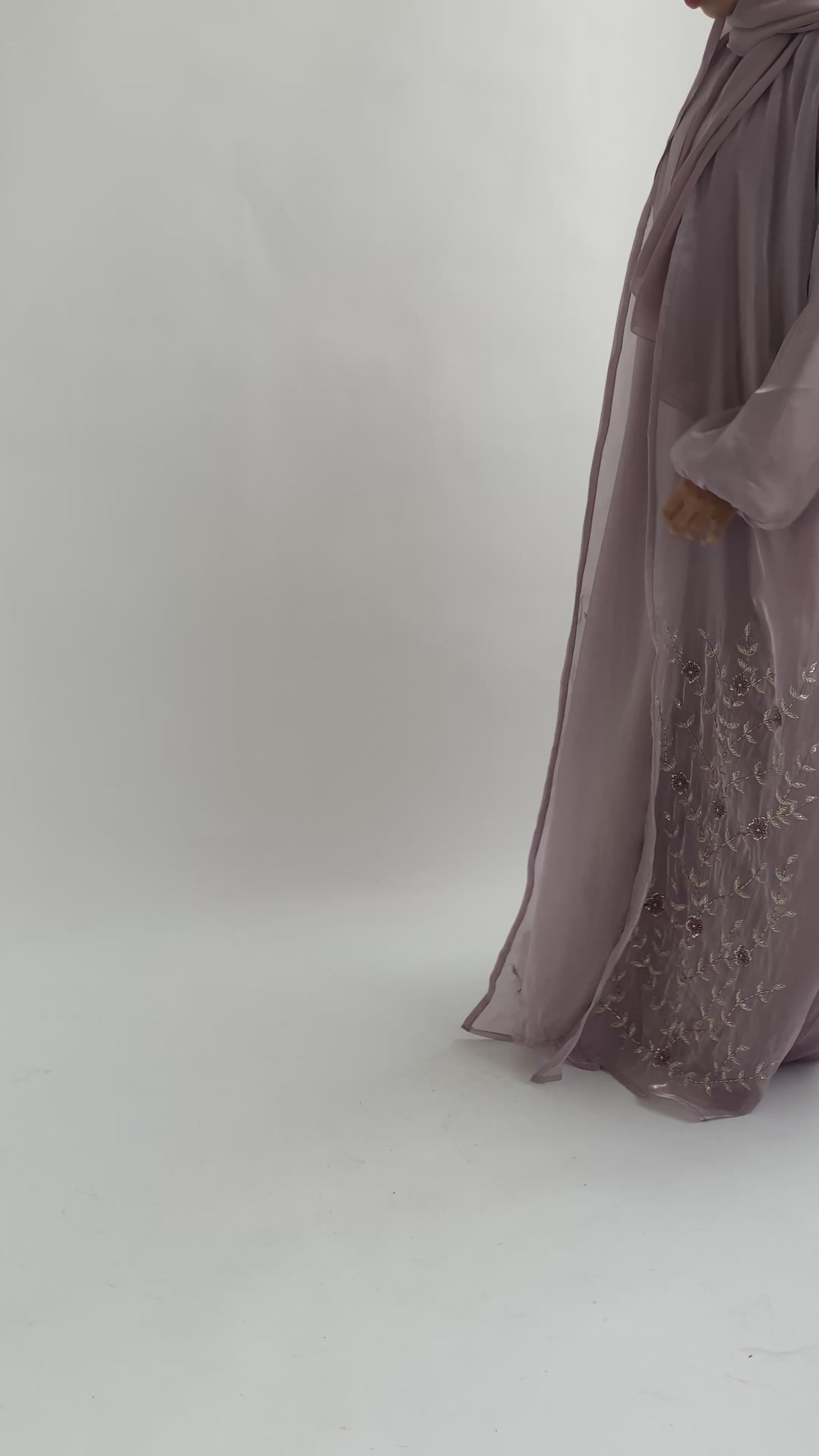 Jasmin- 3 Piece Organza Abaya Set (Slip dress included)