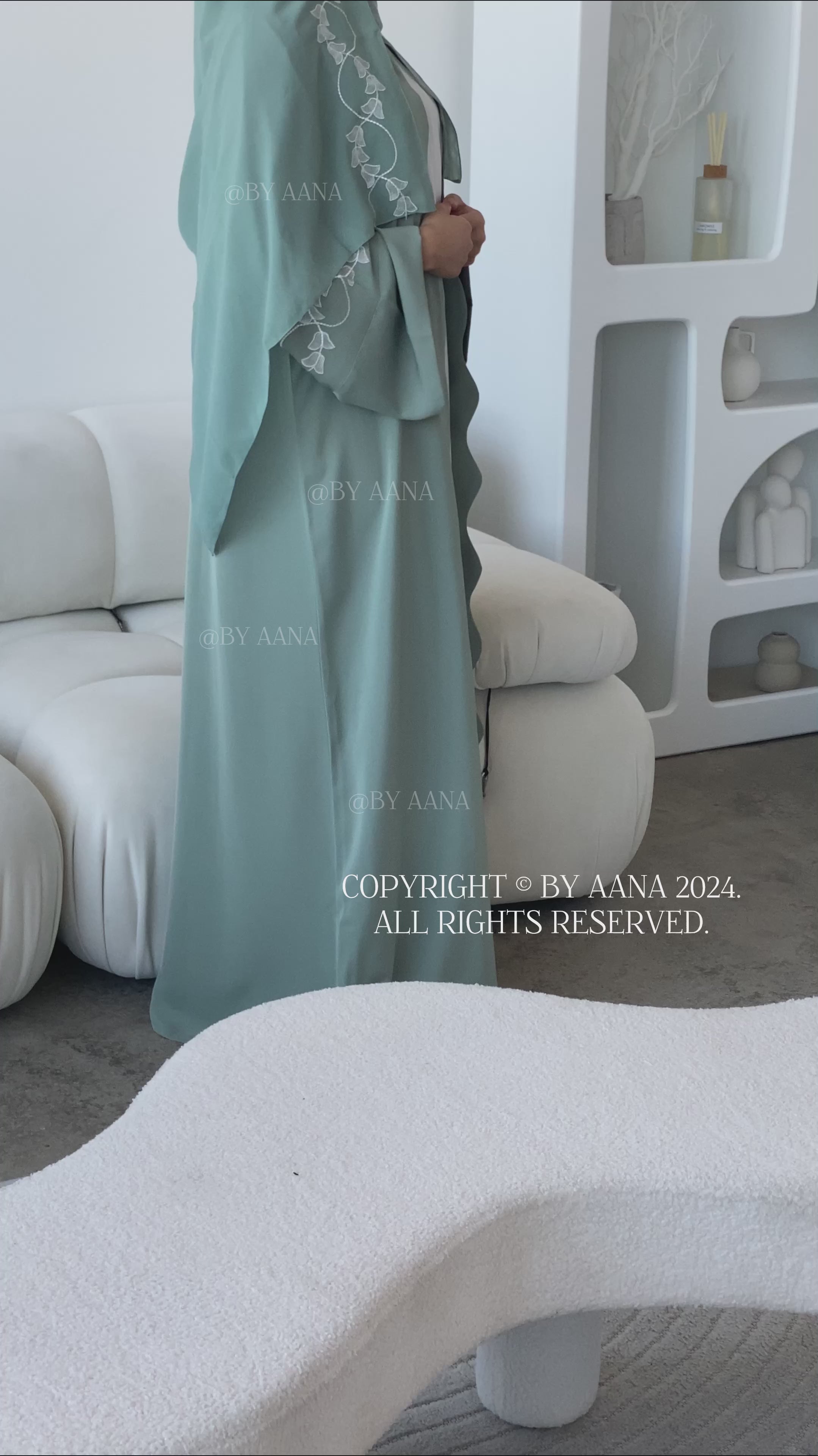 Dahlia Abaya Set- Mint