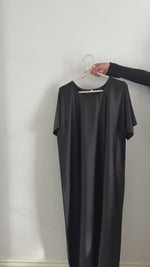 Load and play video in Gallery viewer, Matte Satin Slip Dress- Black
