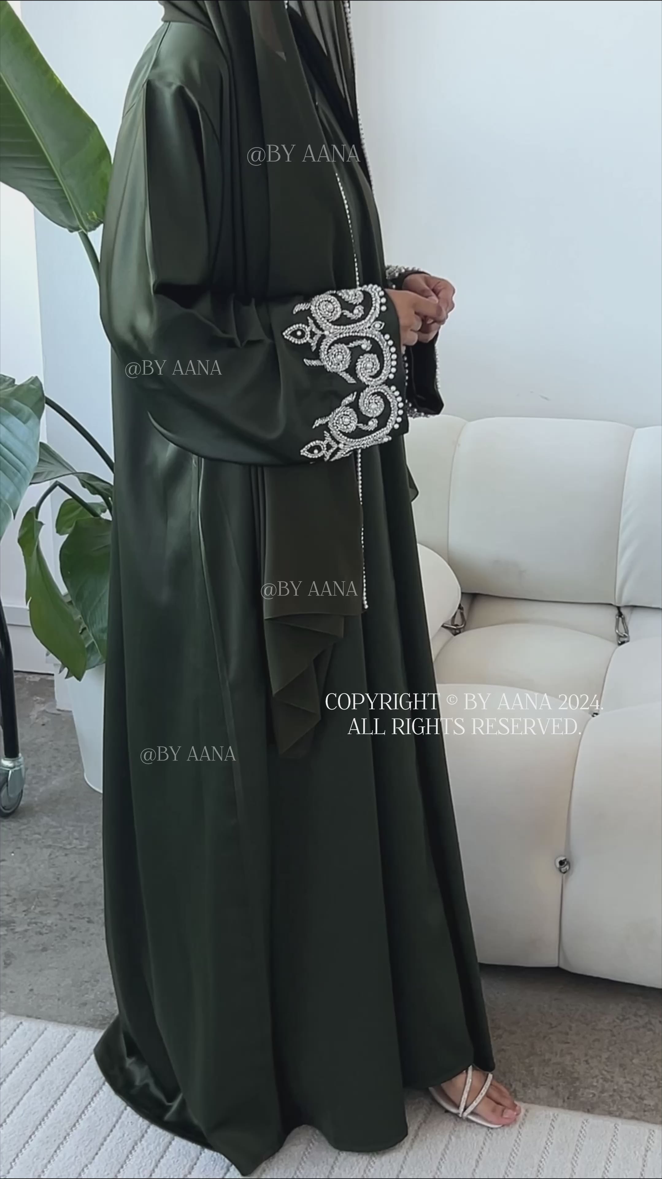 Rawda Abaya- Khaki