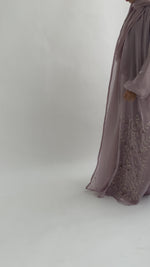 Load and play video in Gallery viewer, Jasmin Abaya Set- Lilac Organza
